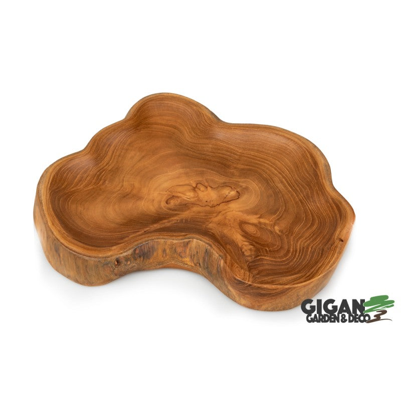 Assiette bois teck naturel