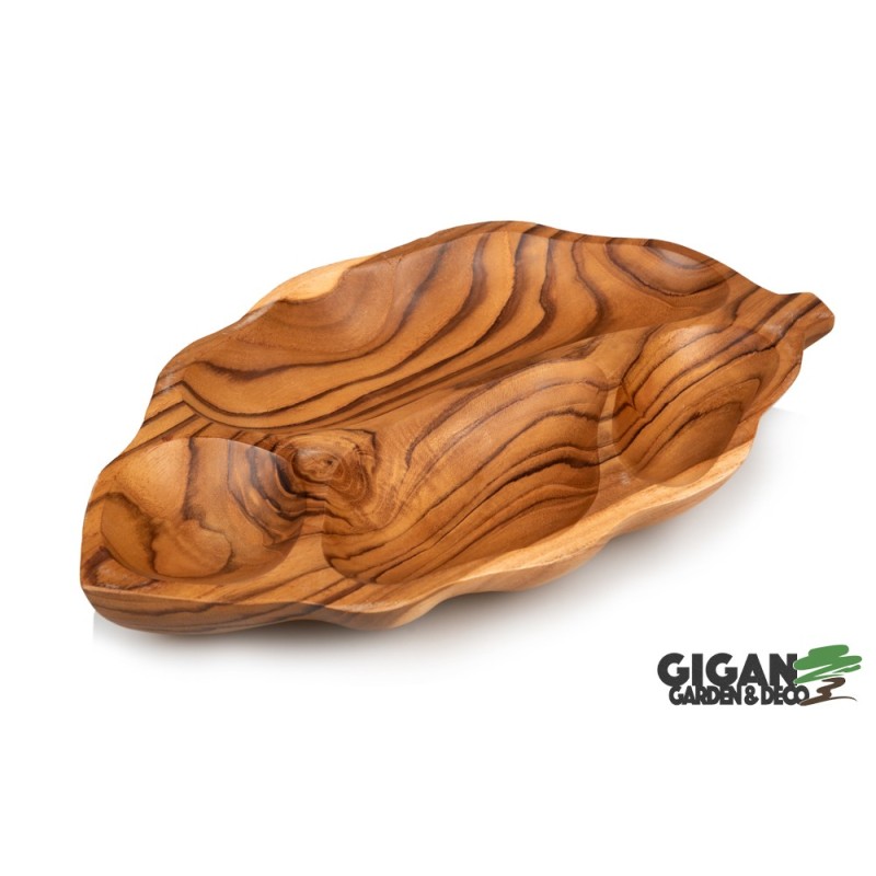 Plat forme feuille bois de teck