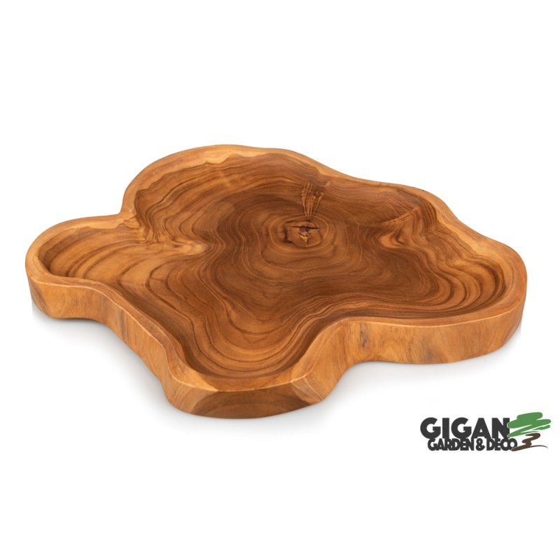 Assiette bois teck naturel