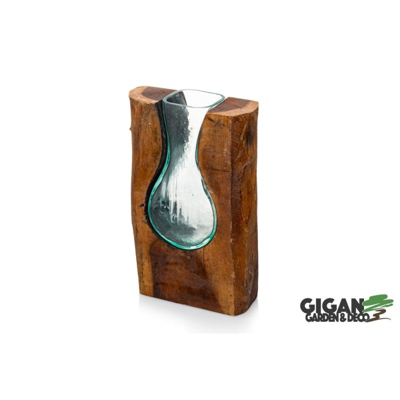 WOOD GAMAL VASE BOLA 30cm