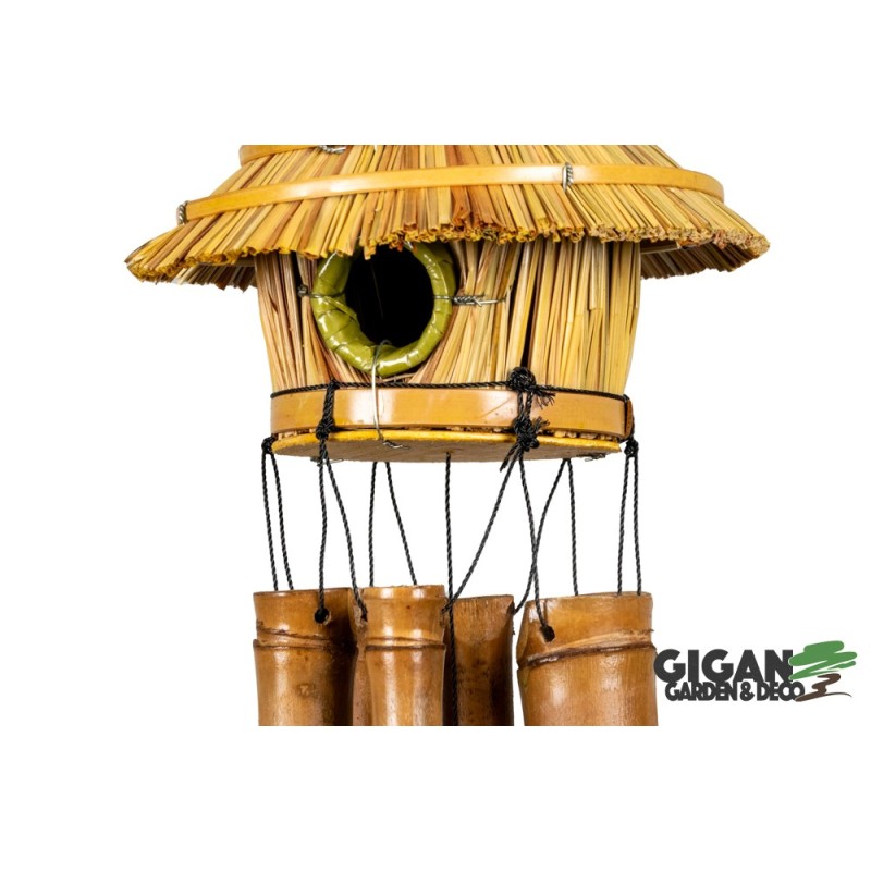 Carillon en bambou maison d'oiseau 30cm