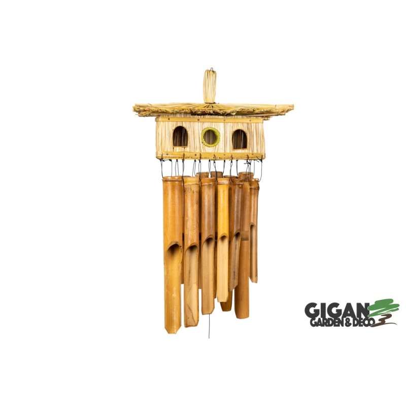 Carillon bambou Maison d'oiseau 30cm