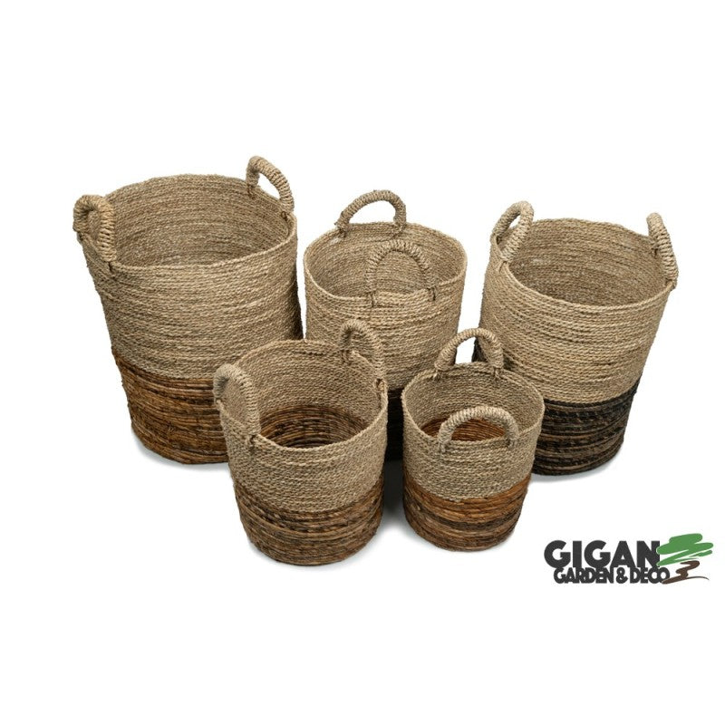 Set de 5 panier naturel