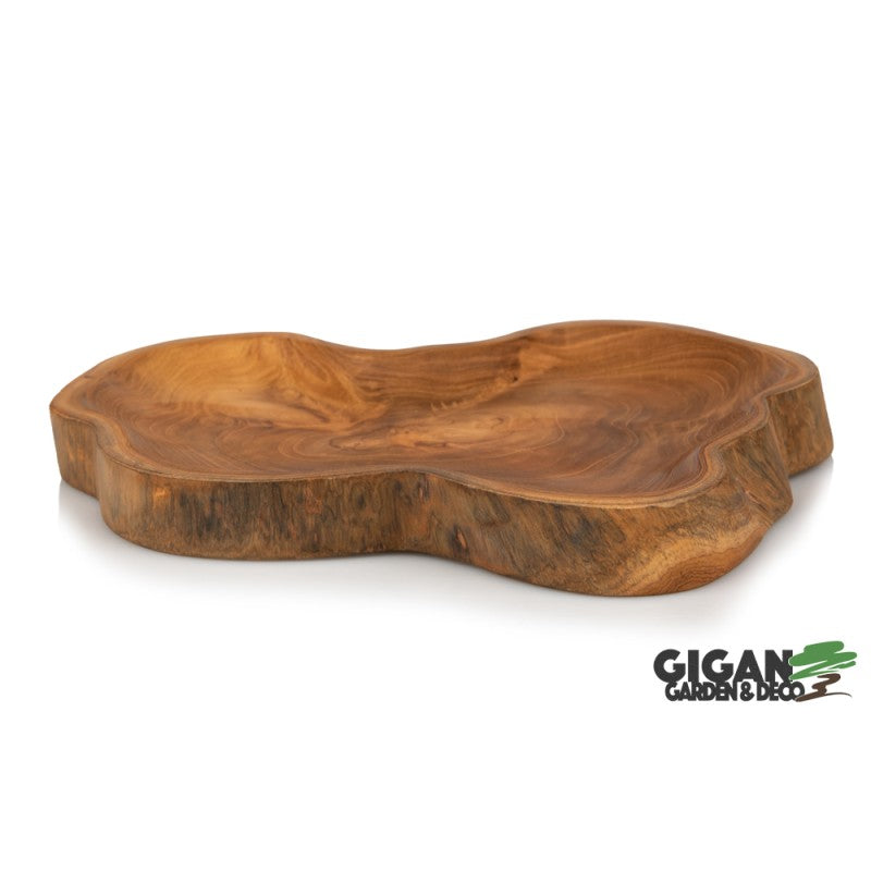 Assiette bois teck naturel