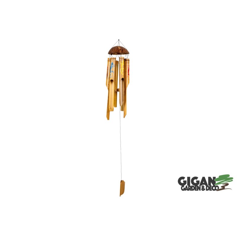Carillon en bambou deco gecko 40cm