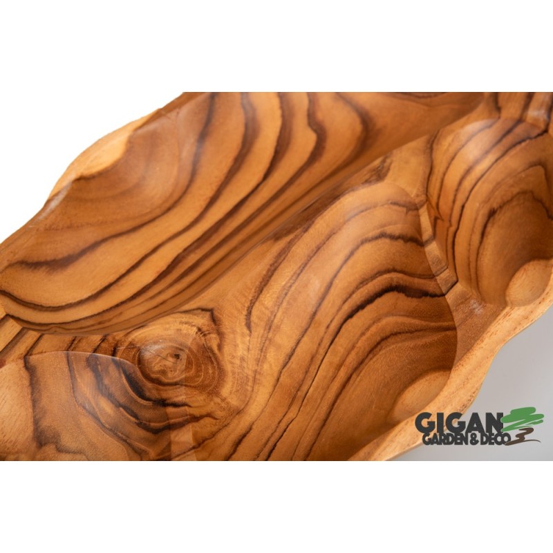 Plat forme feuille bois de teck