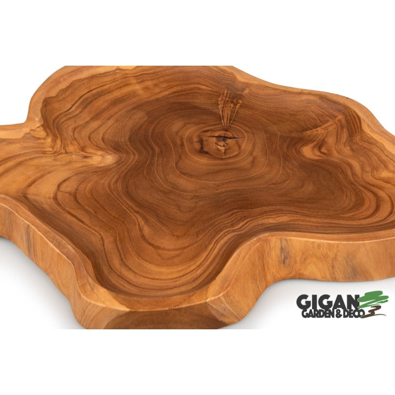 Assiette bois teck naturel