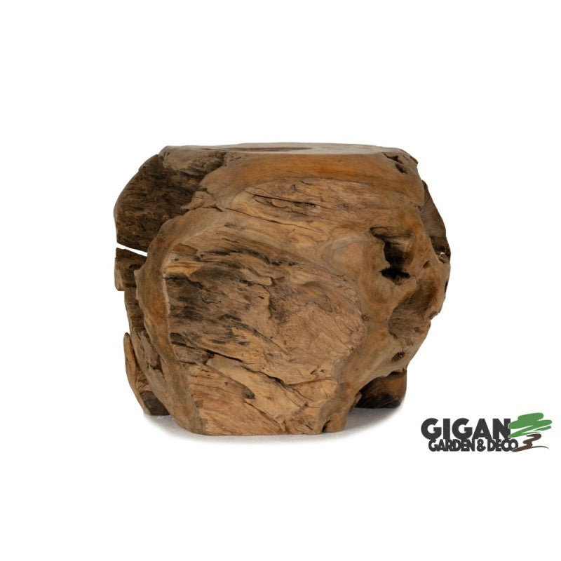 Tabouret en racine de teck bois boule