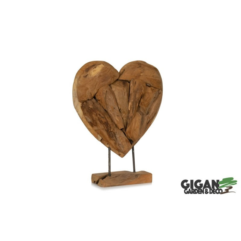 Bois teck déco coeur