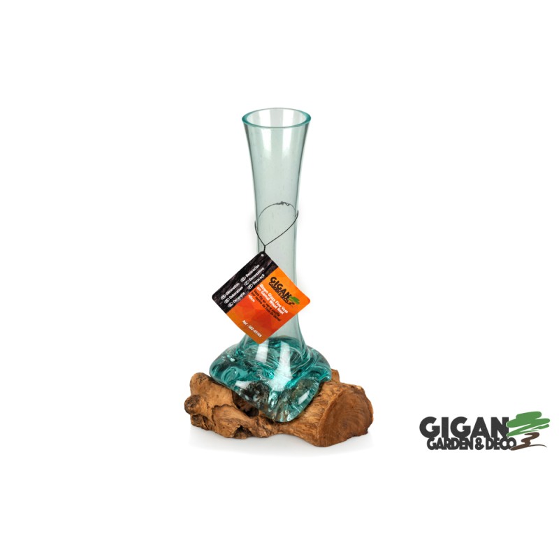 WOODEN GAMAL GLASS VASE 40cm