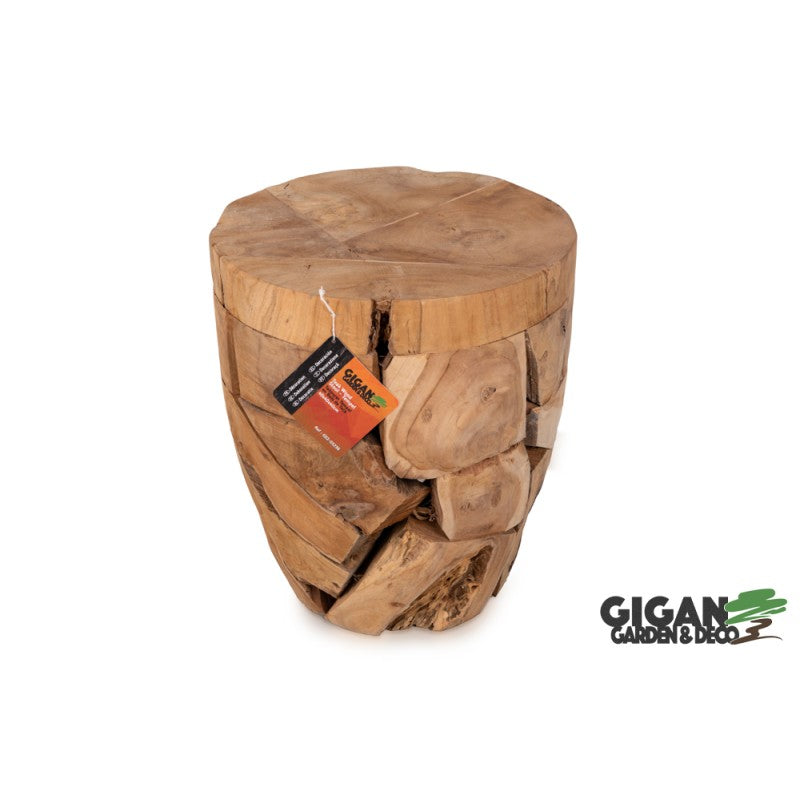 Tabouret tempel en bois de teck