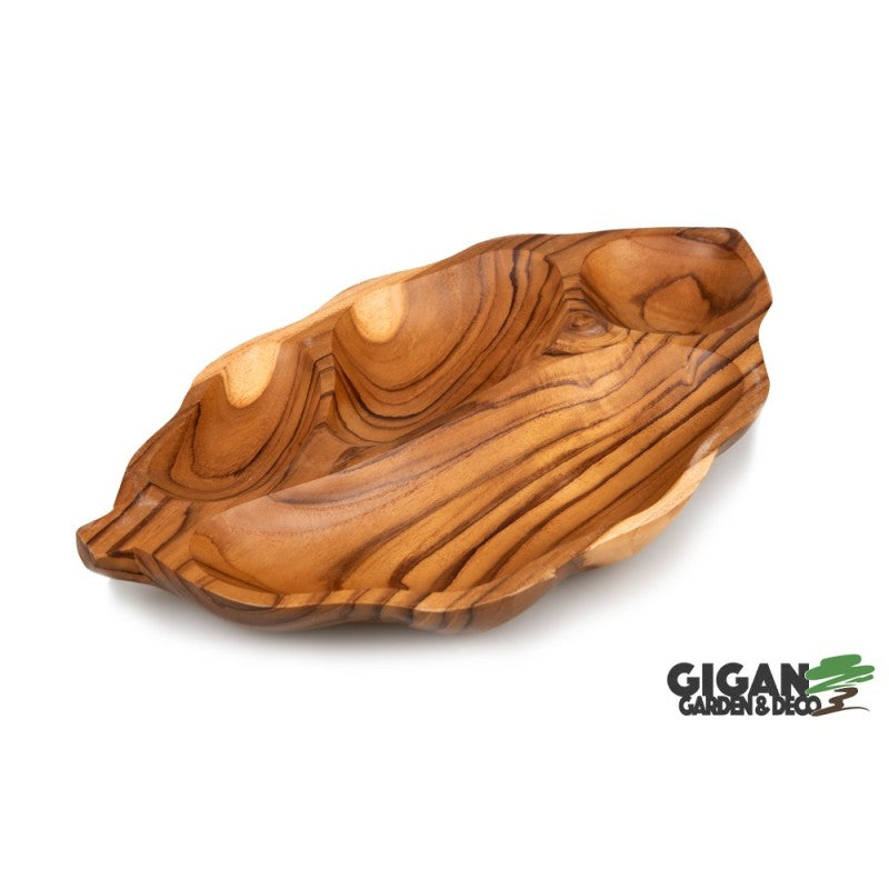 Plat forme feuille bois de teck