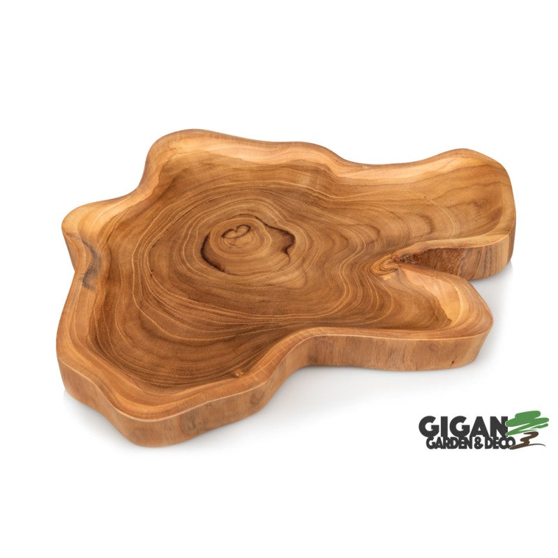 Assiette bois teck naturel