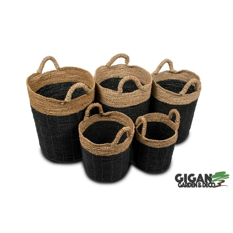 Set de 5 panier noir/marron/