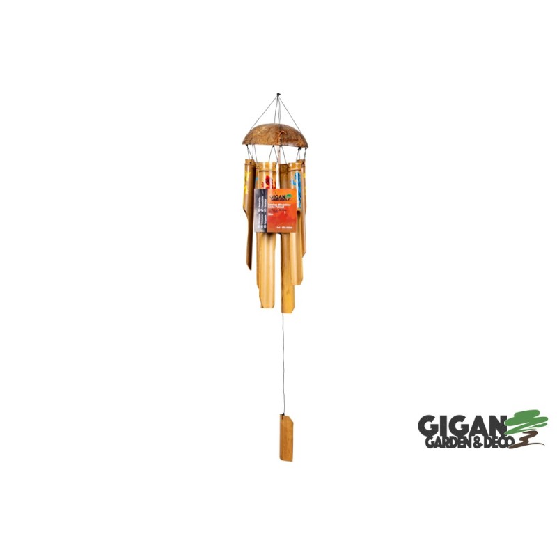 Carillon en bambou déco geckos 30cm
