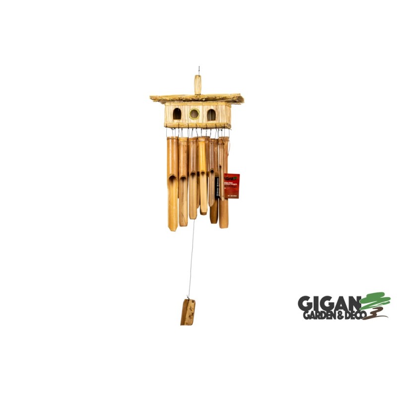 Carillon bambou Maison d'oiseau 30cm