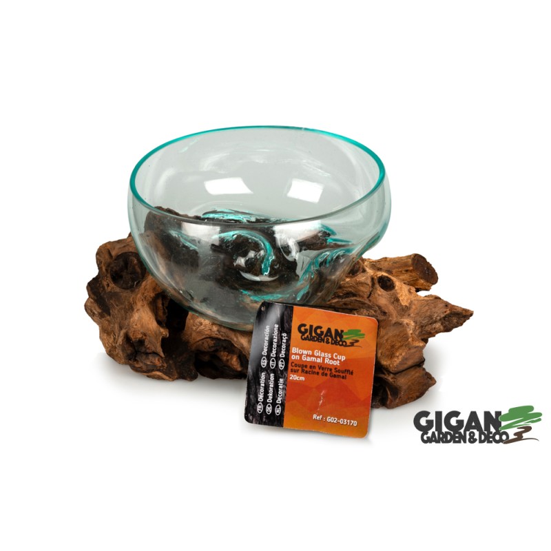 WOOD GAMAL BOWL GLASS 23cm