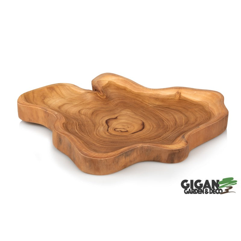 Assiette bois teck naturel