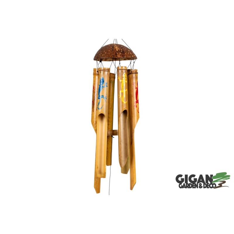 Carillon en bambou deco gecko 40cm