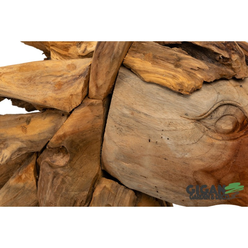 Tête de cheval en bois teck
