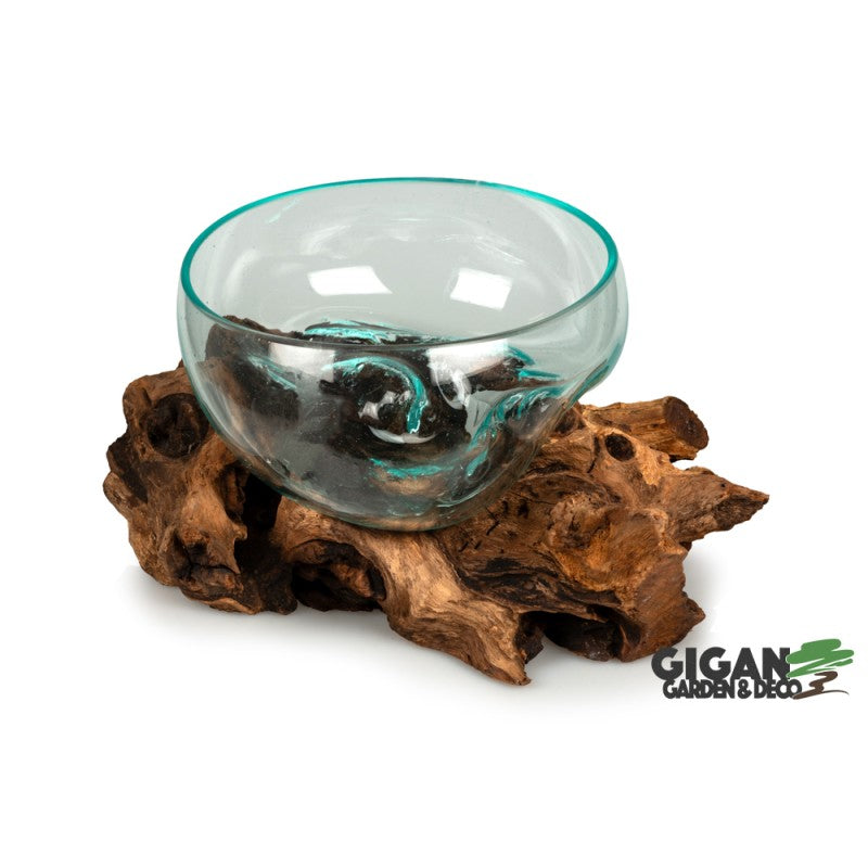 WOOD GAMAL BOWL GLASS 23cm