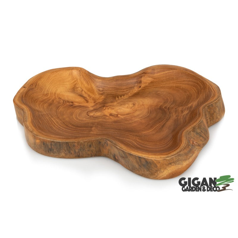 Assiette bois teck naturel