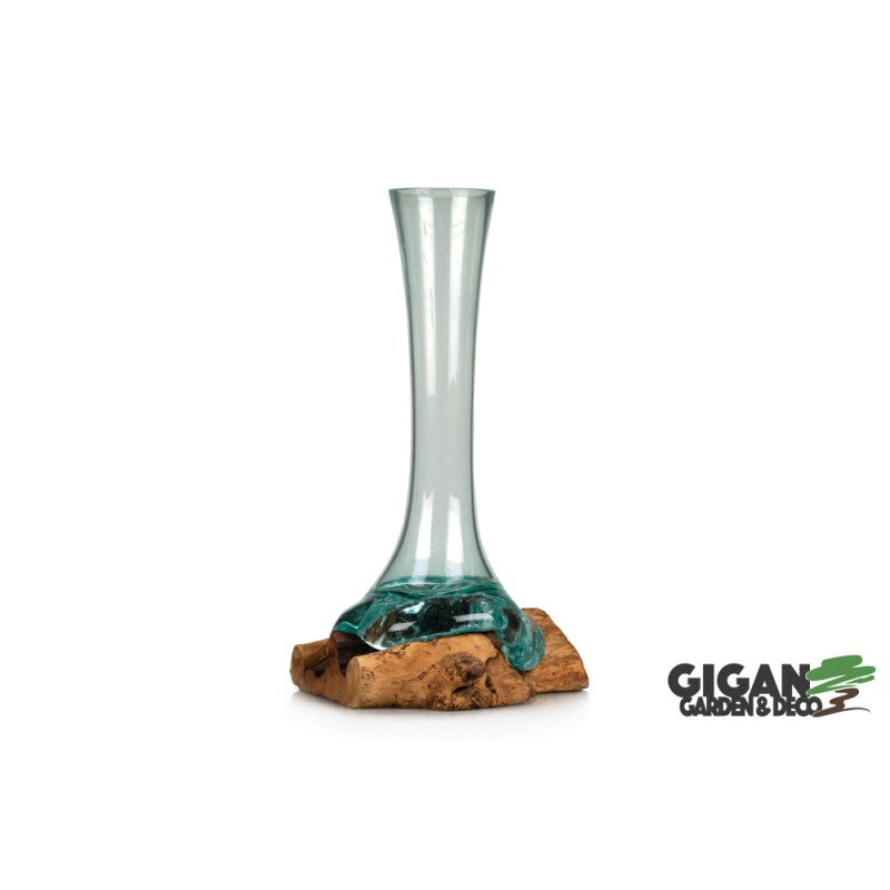 WOODEN GAMAL GLASS VASE 40cm