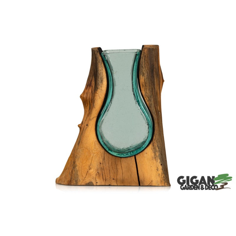 WOOD GAMAL VASE BOLA 25cm