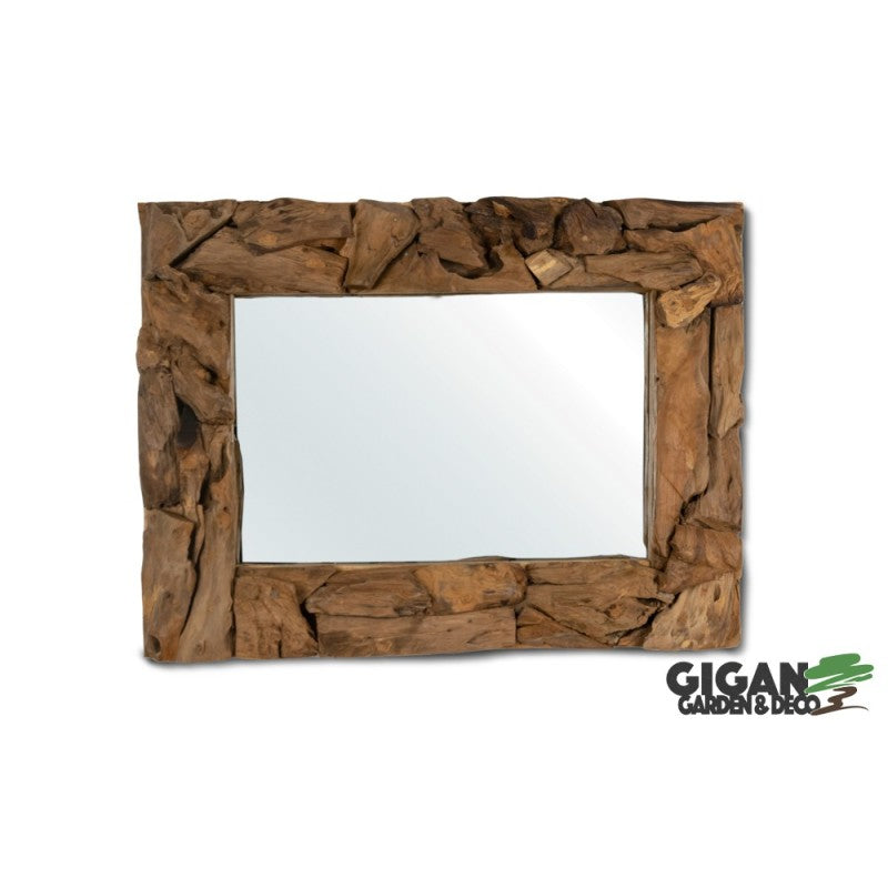 Miroir bois teck rectangulaire