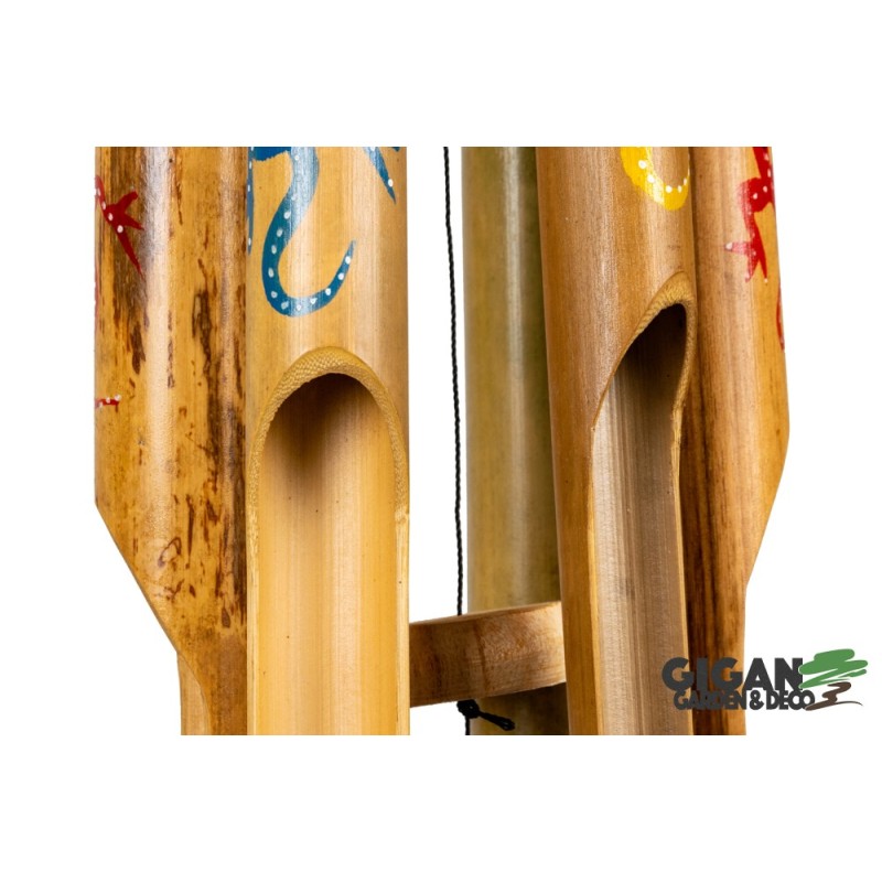 Carillon en bambou deco gecko 40cm