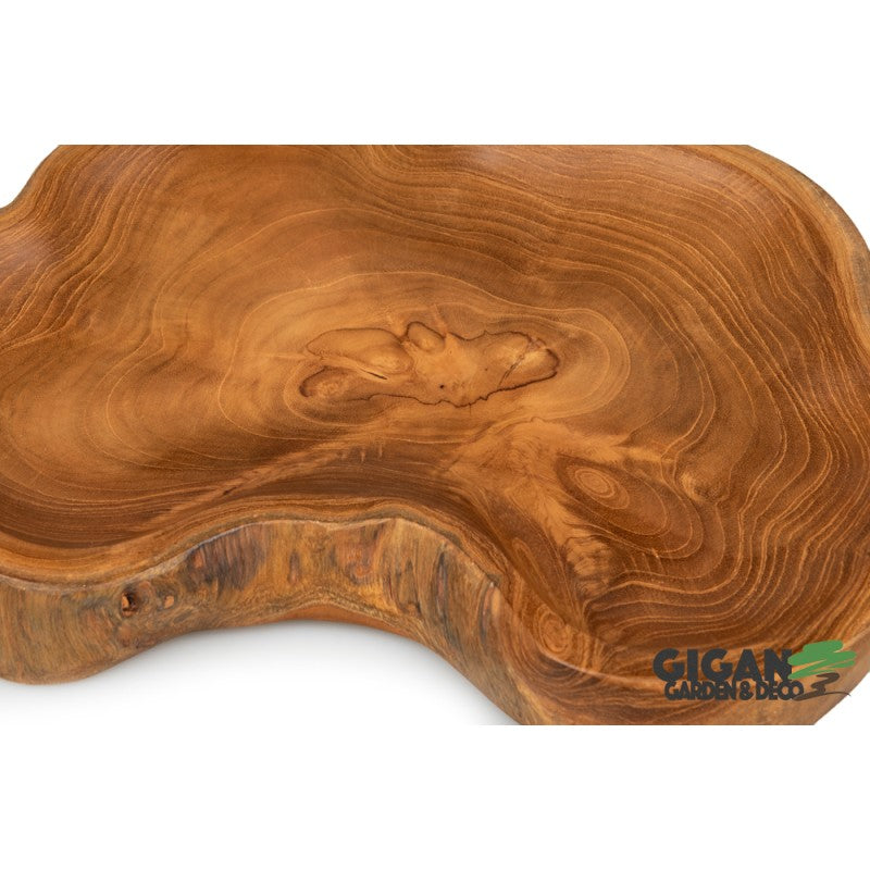 Assiette bois teck naturel