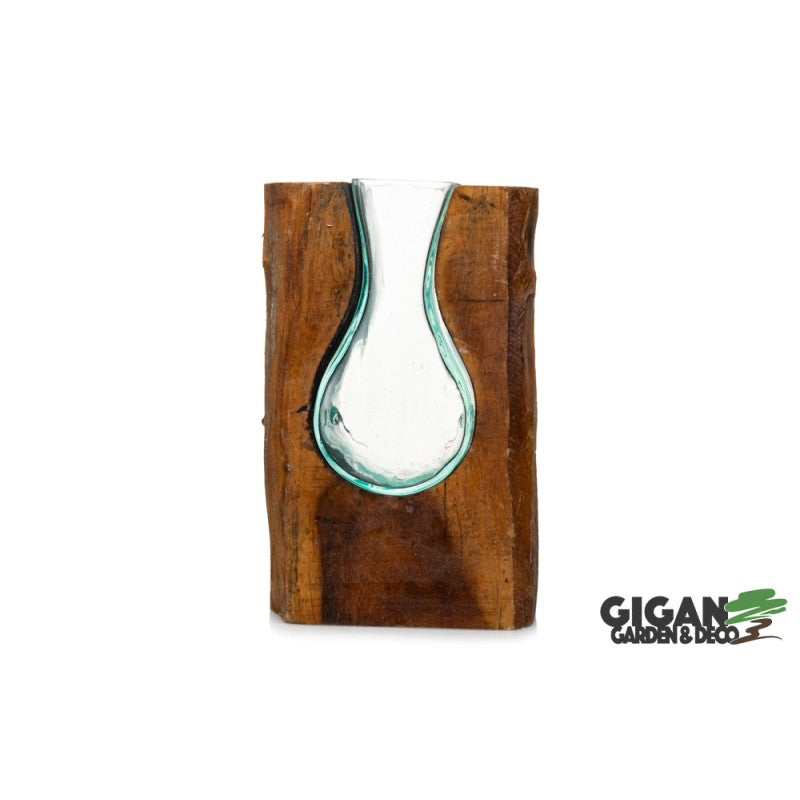 WOOD GAMAL VASE BOLA 30cm