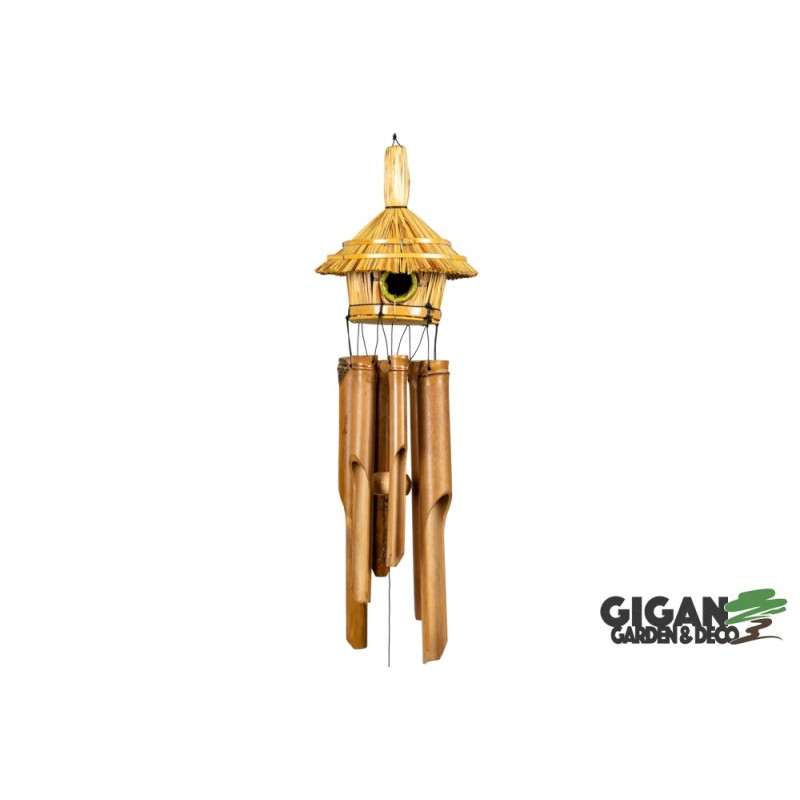 Carillon en bambou maison d'oiseau 30cm
