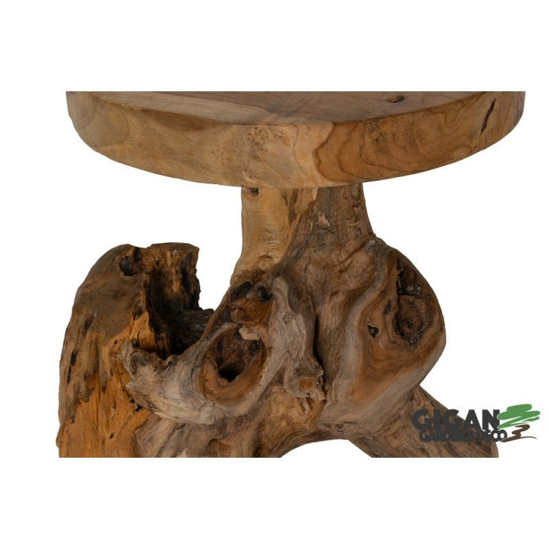 TABOURET EN BOIS Teck champignon