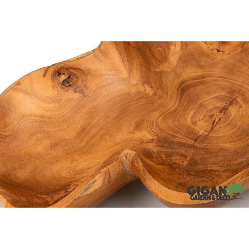 Plat en bois teck naturel