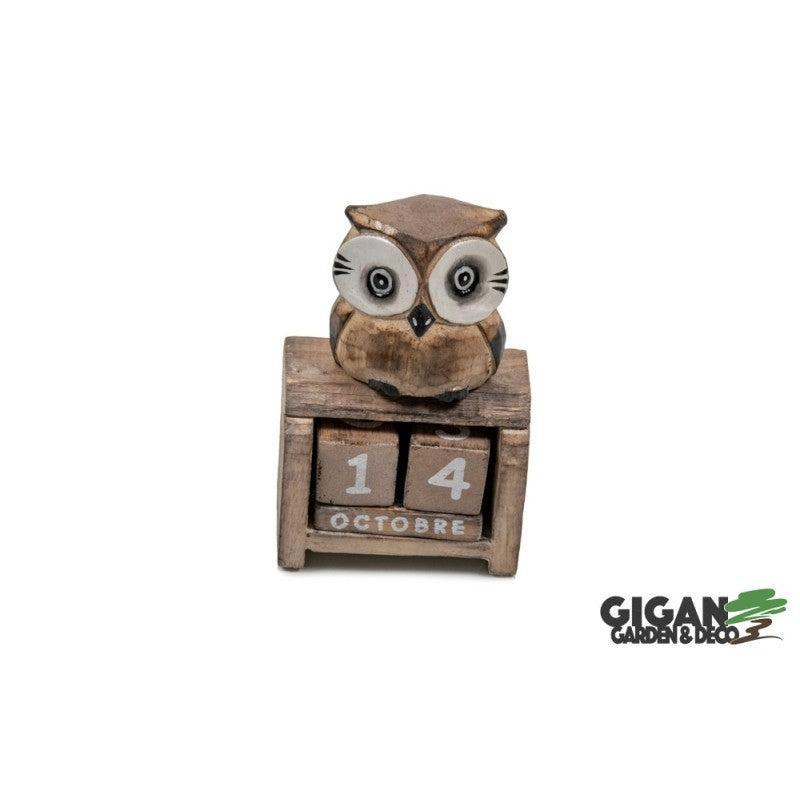 Calendrier en bois chouette