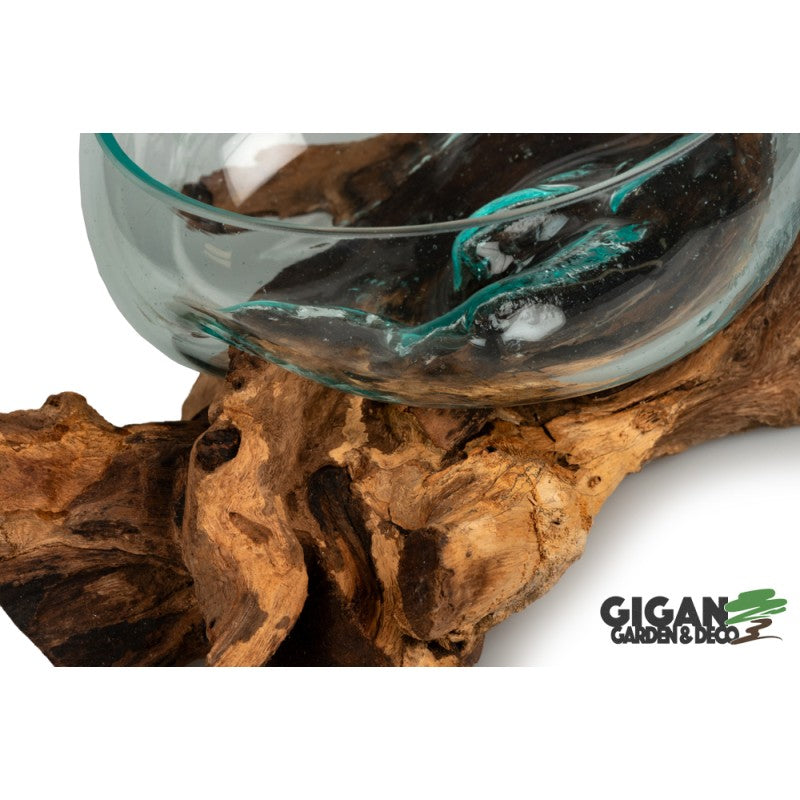 WOOD GAMAL BOWL GLASS 23cm