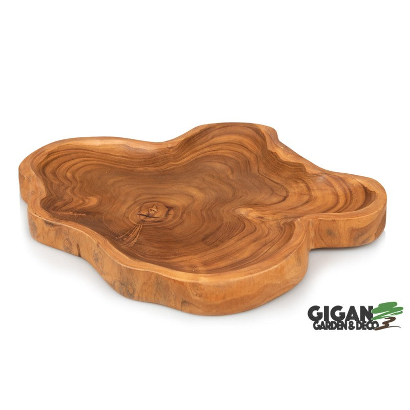 Assiette bois teck naturel