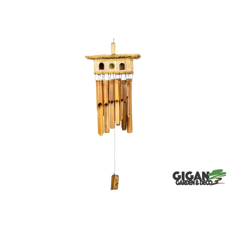 Carillon bambou Maison d'oiseau 30cm