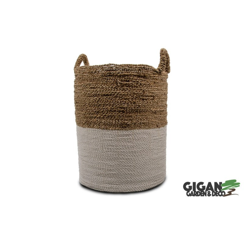 Set de 5 panier blanc/marron naturel