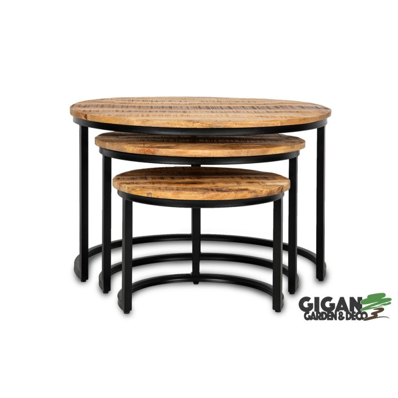 Table basse gigognes en manguier