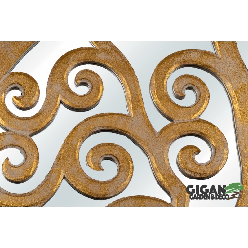 Wood tree life mirror white gold