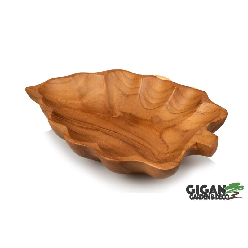 Plat forme feuille bois teck