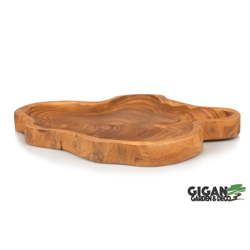 Assiette bois teck naturel