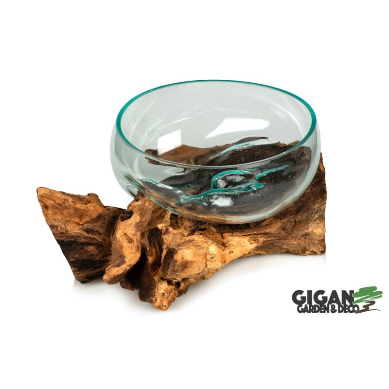 WOOD GAMAL BOWL GLASS 23cm