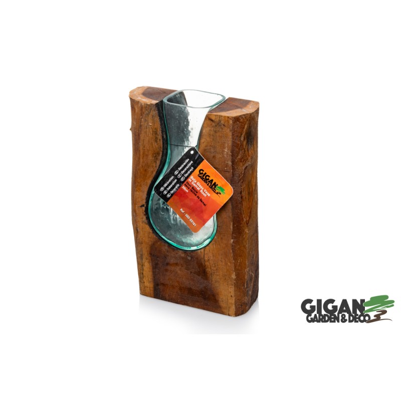 WOOD GAMAL VASE BOLA 30cm