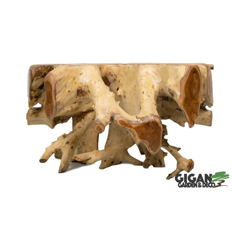 Table basse bois teck brull