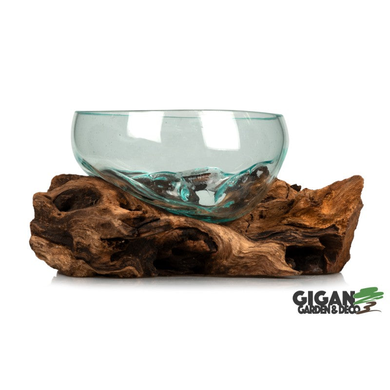 WOOD GAMAL BOWL GLASS 23cm