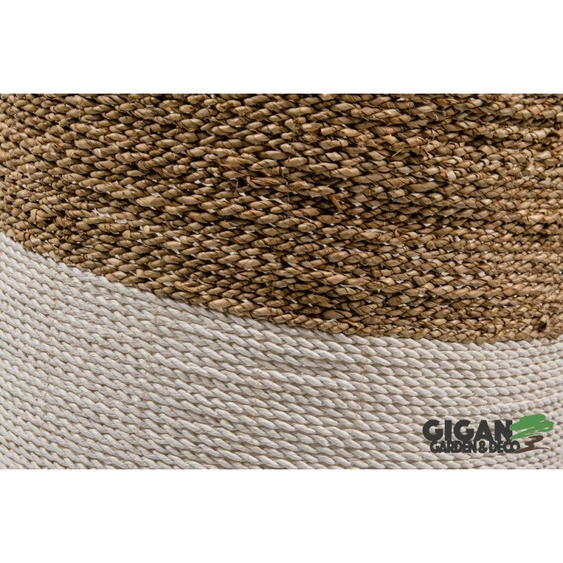 Set de 5 panier blanc/marron naturel
