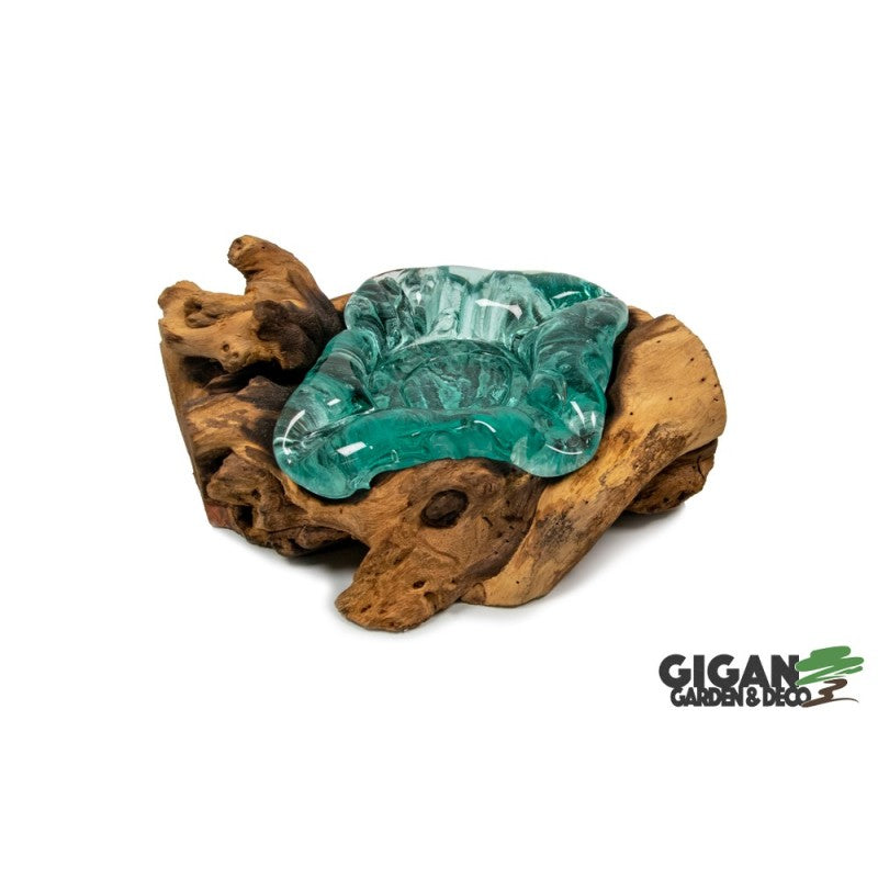Cendrier verre racine bois de gamal